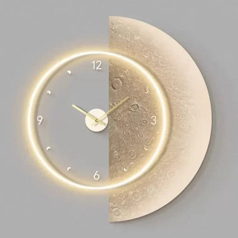 Horloge Murale Demi Lune Led