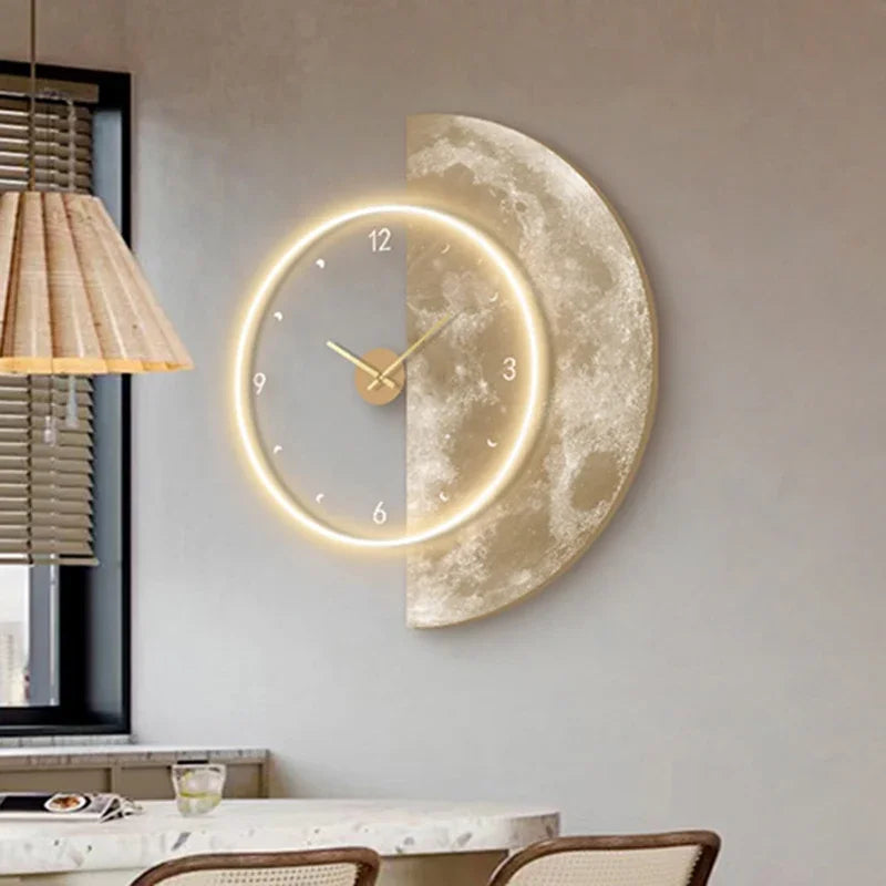 Horloge Murale Demi Lune Led