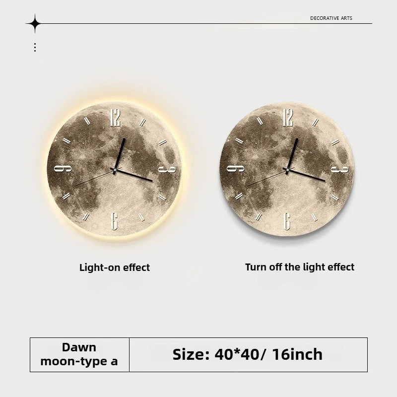 Horloge Murale Lune Led