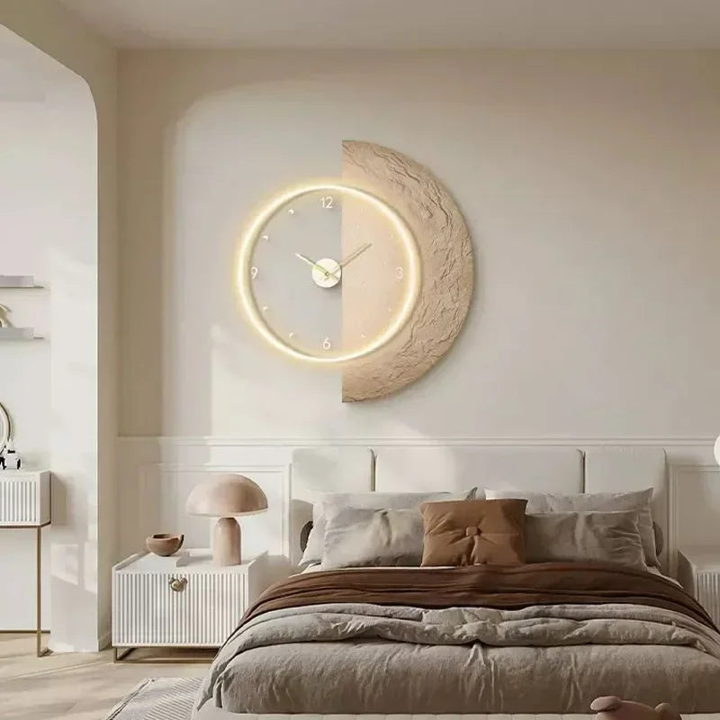 Horloge Murale Demi Lune Led