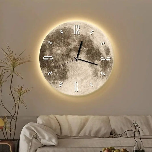 Horloge Murale Lune Led